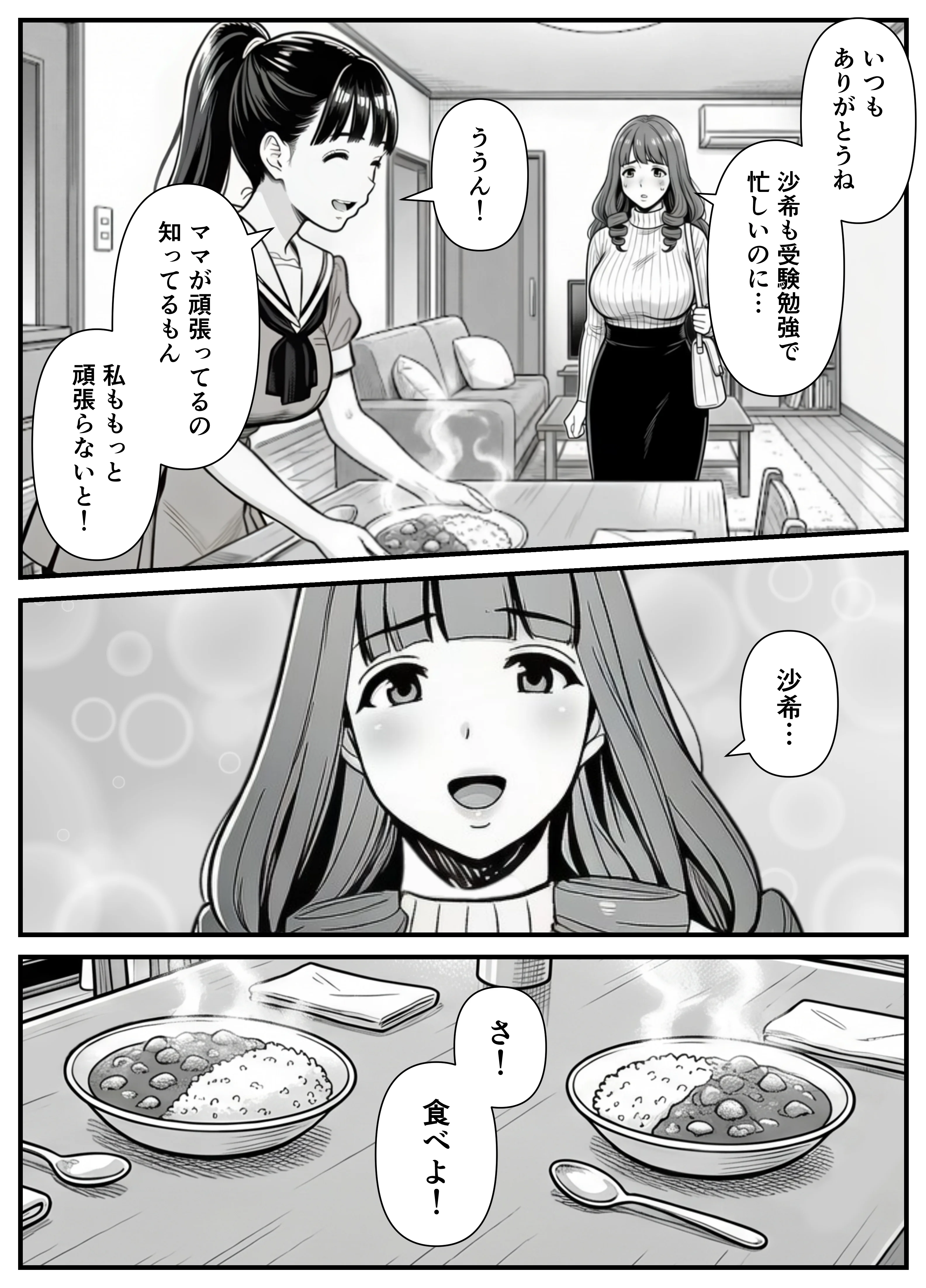 母娘催●姦〜幸せに暮らす巨乳親子を滅茶苦茶に犯した記録〜 辱め・制服・処女 サンプル9ページ目（翔太）