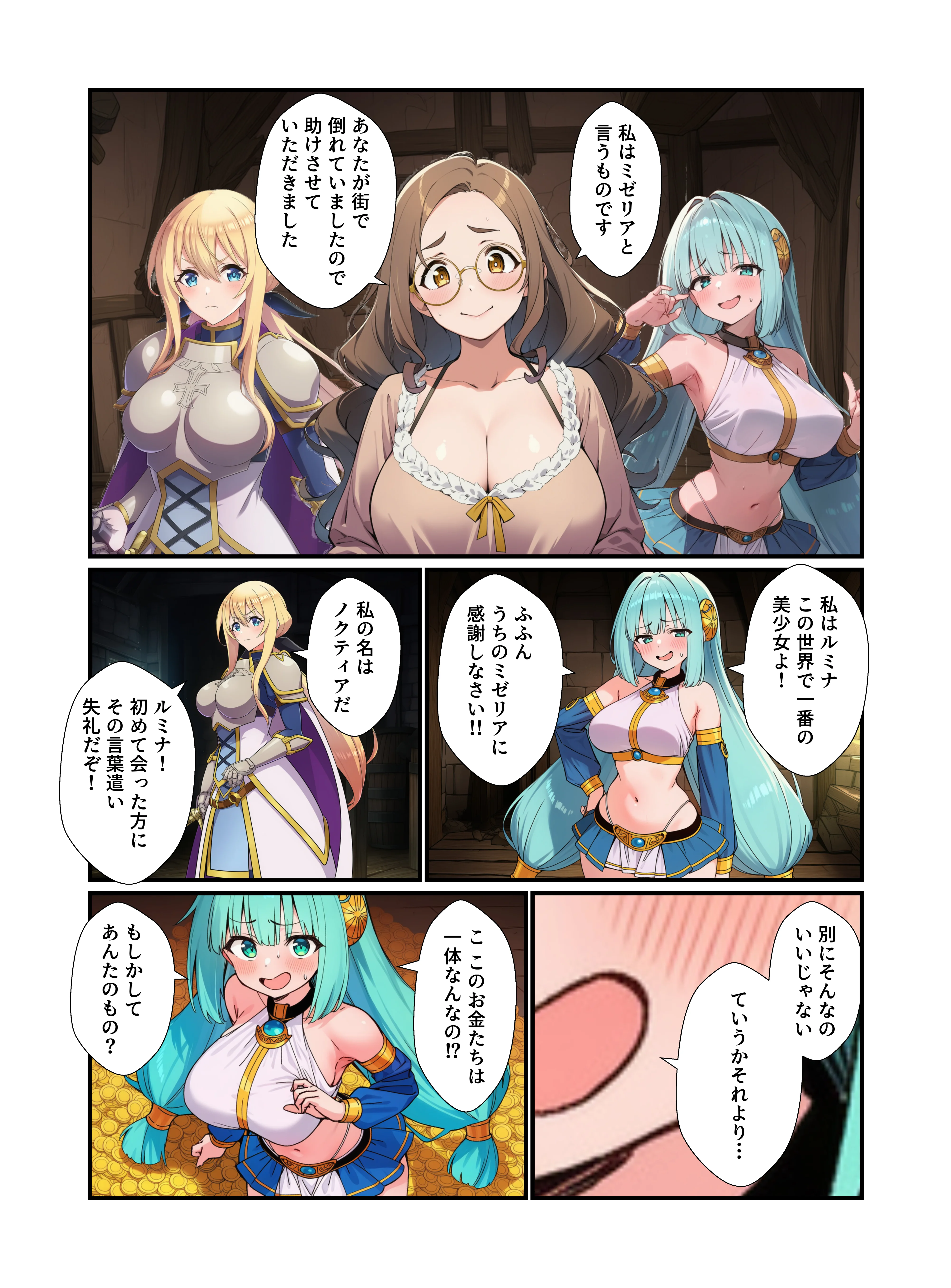 転生したら性○隷化したオナホ3姉妹とハーレム三昧できた話 羞恥・巨乳・乱交 サンプル4ページ目（むちか堂）