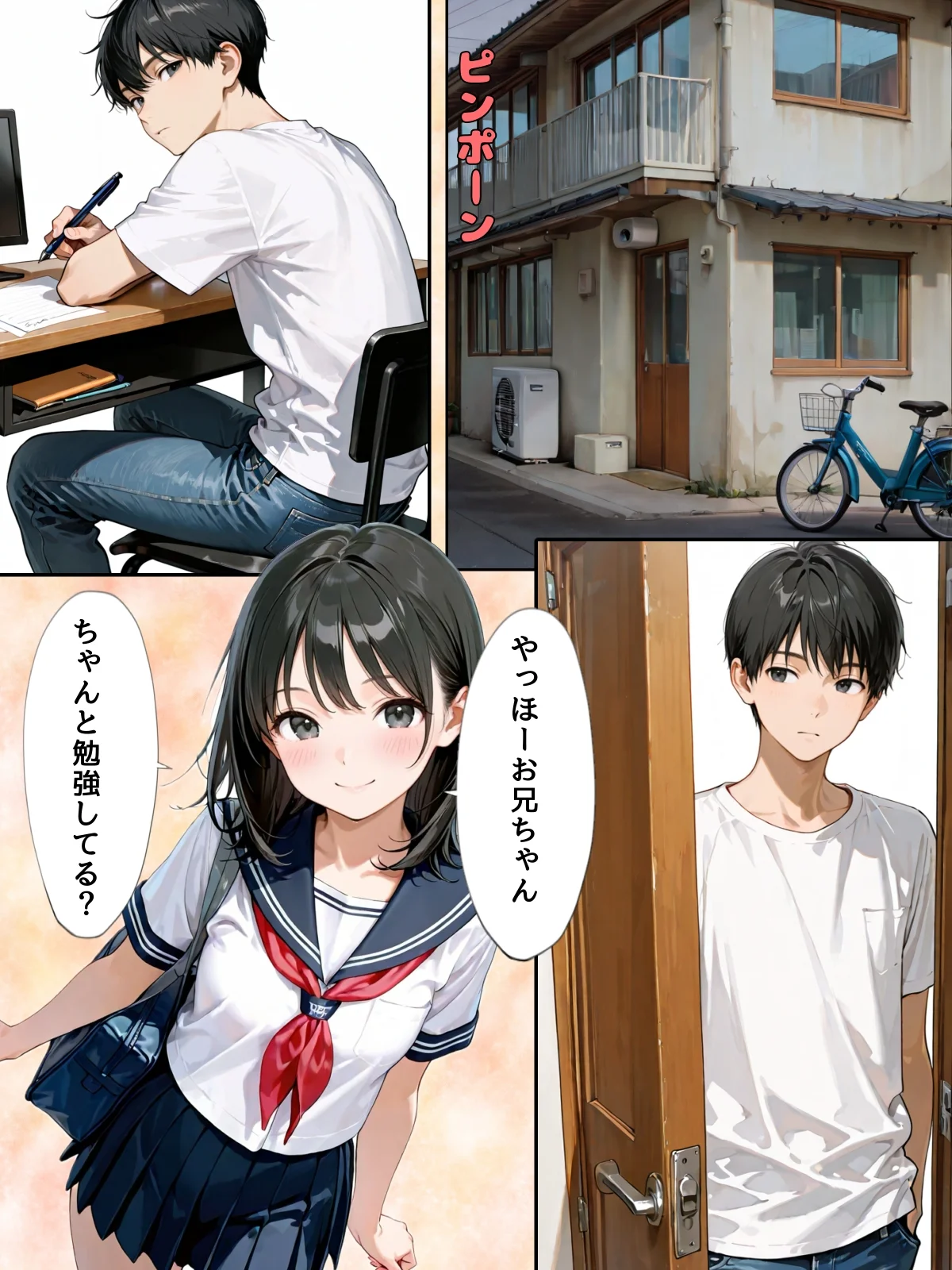 双子の妹が兄離れしてくれない 制服・処女・近親相姦 サンプル1ページ目（チョコラッテ）