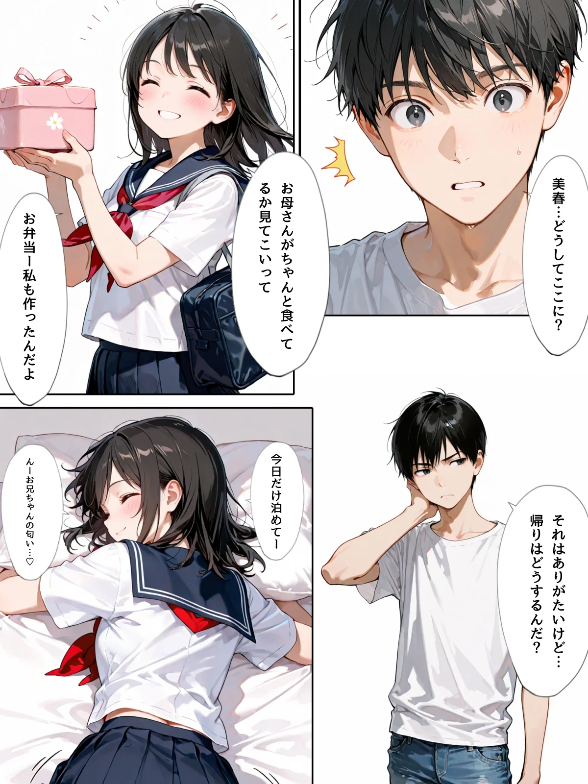 双子の妹が兄離れしてくれない 制服・処女・近親相姦 サンプル2ページ目（チョコラッテ）
