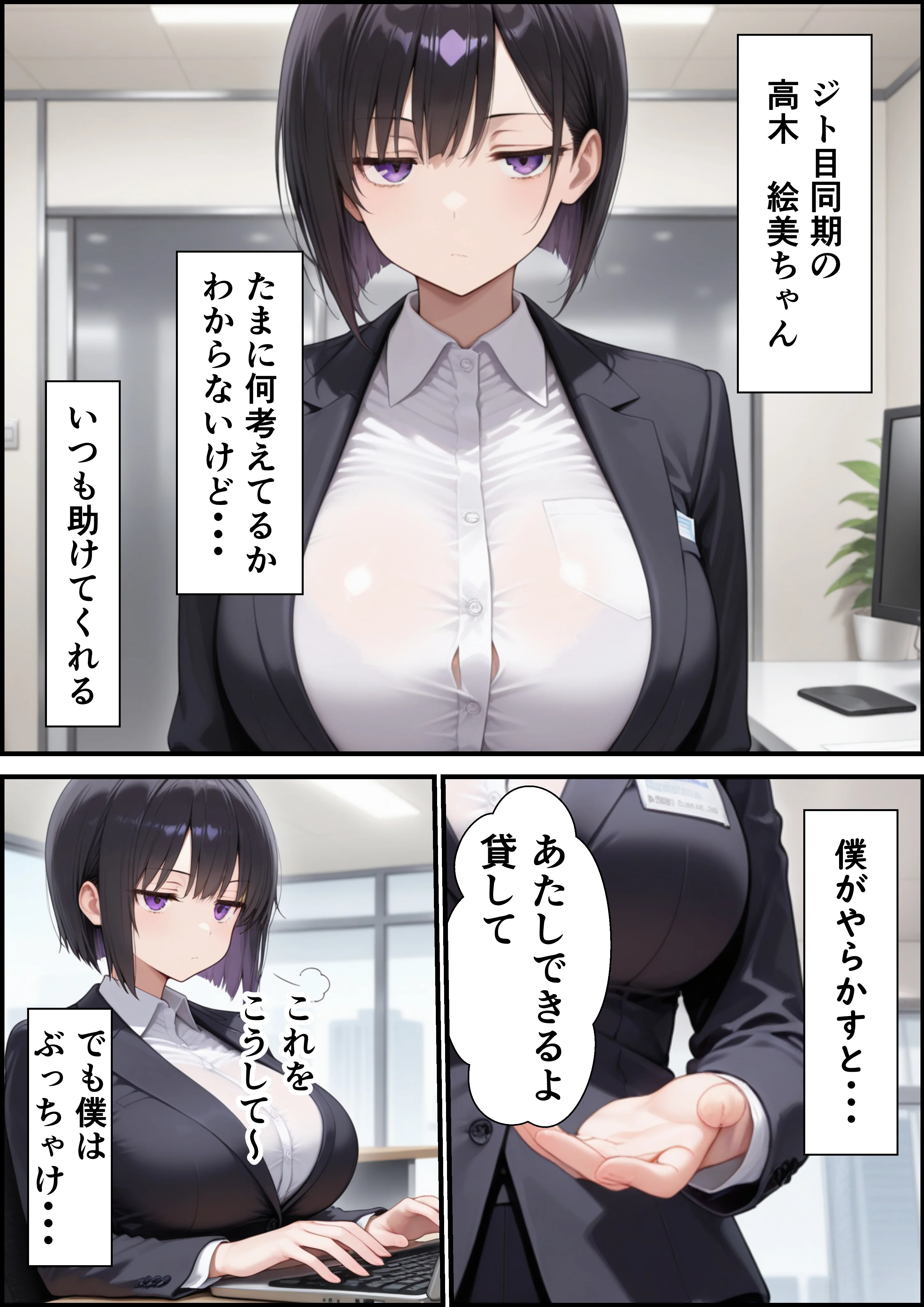 同期のジト目OLに媚薬スプレー使って生ハメSEXメス堕ちさせた話 OL・巨乳・ツンデレ サンプル3ページ目（ビッチ女子校生）