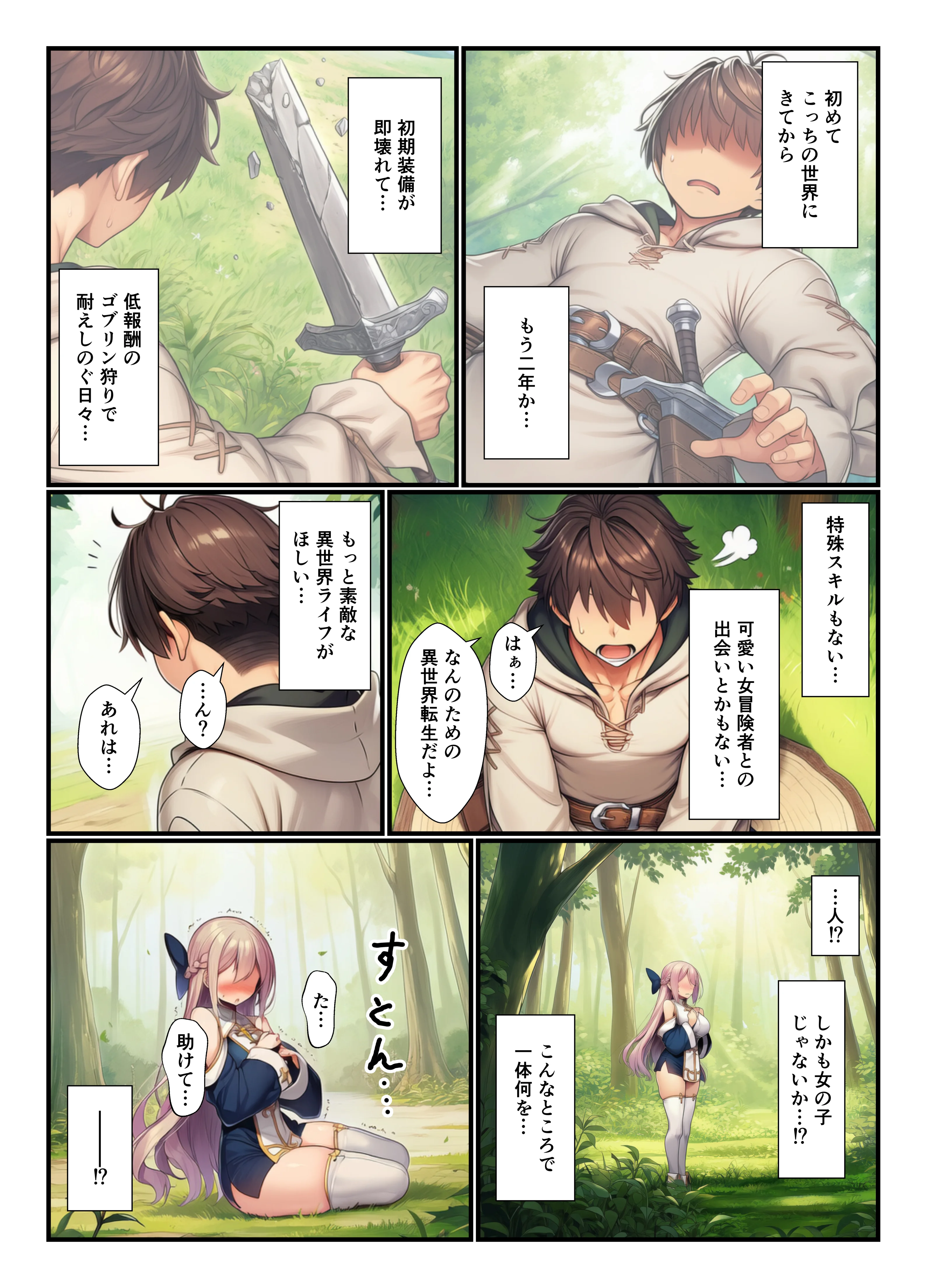 異世界で身体能力最強の俺がセックスしないと出られないダンジョンで出会ってすぐのパーティメンバーと中出しセックスする話 ギャル・巨乳・中出し サンプル2ページ目（YH）