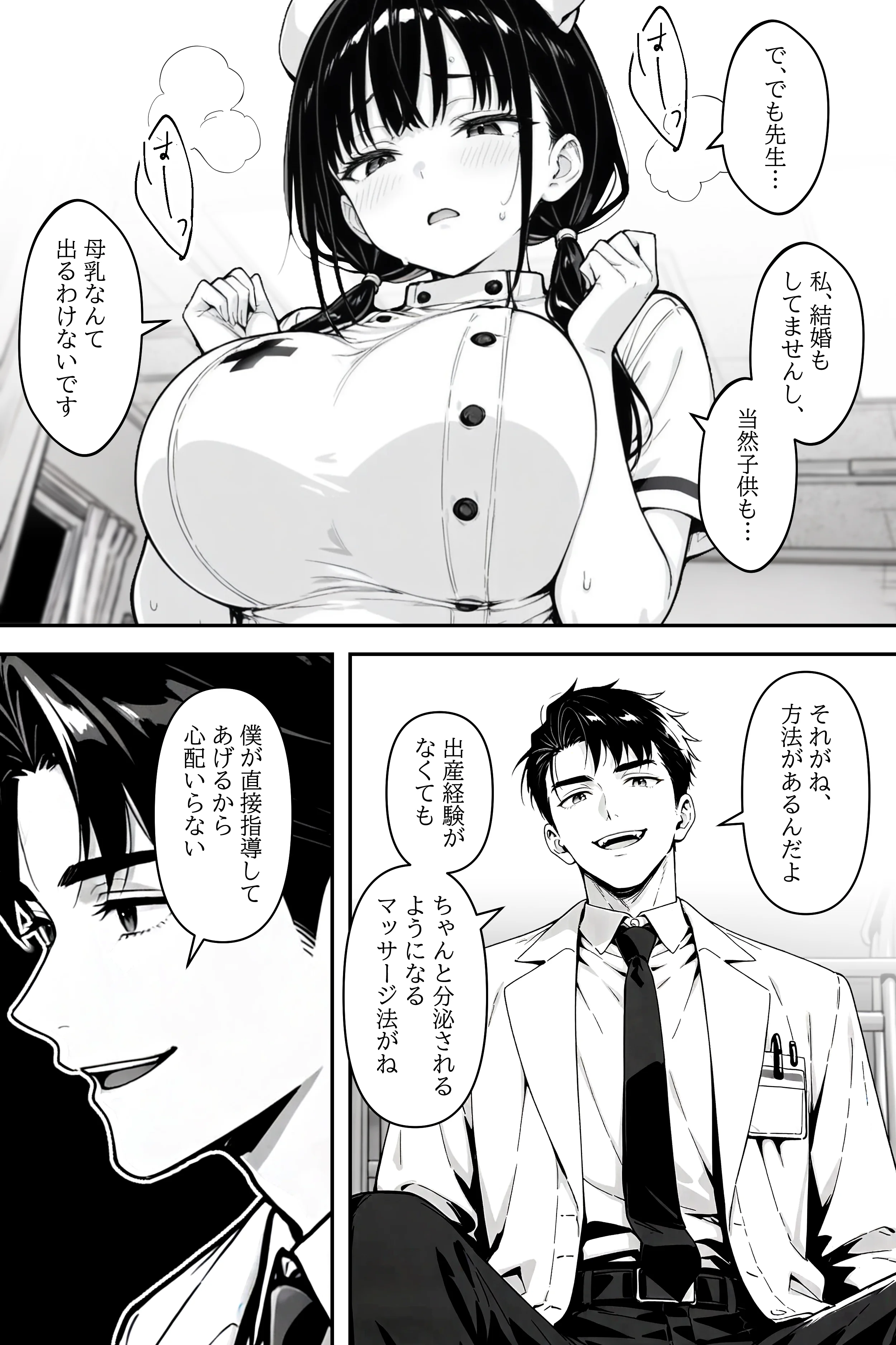 新人巨乳看護師を乳腺マッサージで開発する話 看護婦・ナース・巨乳・中出し サンプル7ページ目（モコヤツ）
