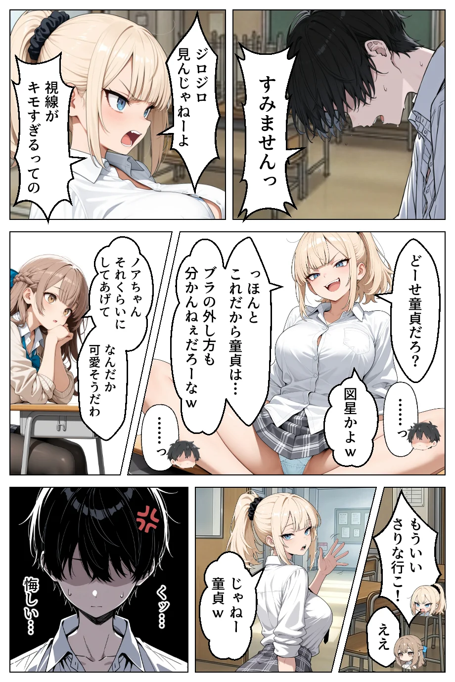 童貞の僕が催●ノートで一軍ギャルと3P？？絶頂生ハメSEXした話 制服・お嬢様・令嬢・学園もの サンプル10ページ目（あふれだすにじる）