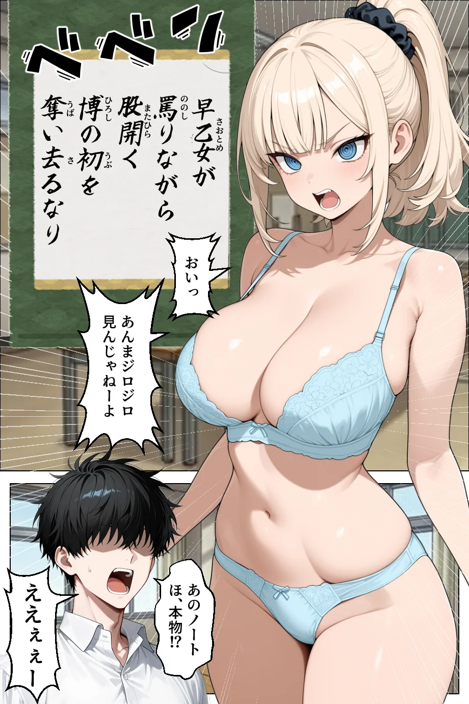 童貞の僕が催●ノートで一軍ギャルと3P？？絶頂生ハメSEXした話 制服・お嬢様・令嬢・学園もの サンプル15ページ目（あふれだすにじる）