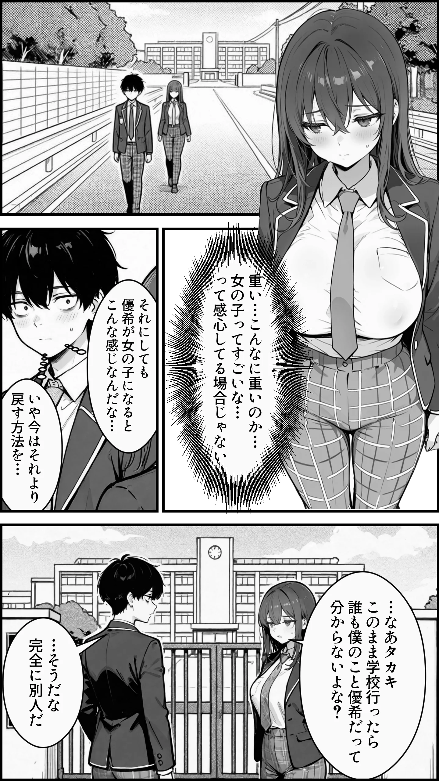 性転換アプリで幼馴染がTS激エロギャルになった話 〜オタクに優しいギャルがいなけりゃ作ればいい〜 制服・性転換・女体化・学園もの サンプル12ページ目（かにたま堂）