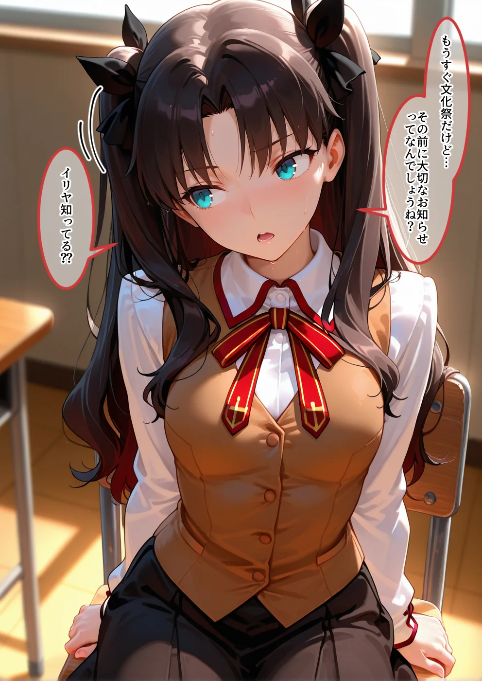 S○Xしないと即退学？ 今日から全員強●性処理部（はーと）中出しでご奉仕ポイント大量GET快楽堕ち凌●学園  フェ〇ト編 辱め・制服・学園もの サンプル1ページ目（えちち工房）