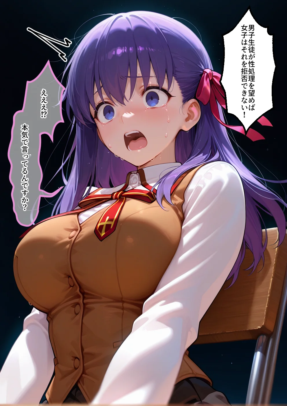 S○Xしないと即退学？ 今日から全員強●性処理部（はーと）中出しでご奉仕ポイント大量GET快楽堕ち凌●学園  フェ〇ト編 辱め・制服・学園もの サンプル8ページ目（えちち工房）