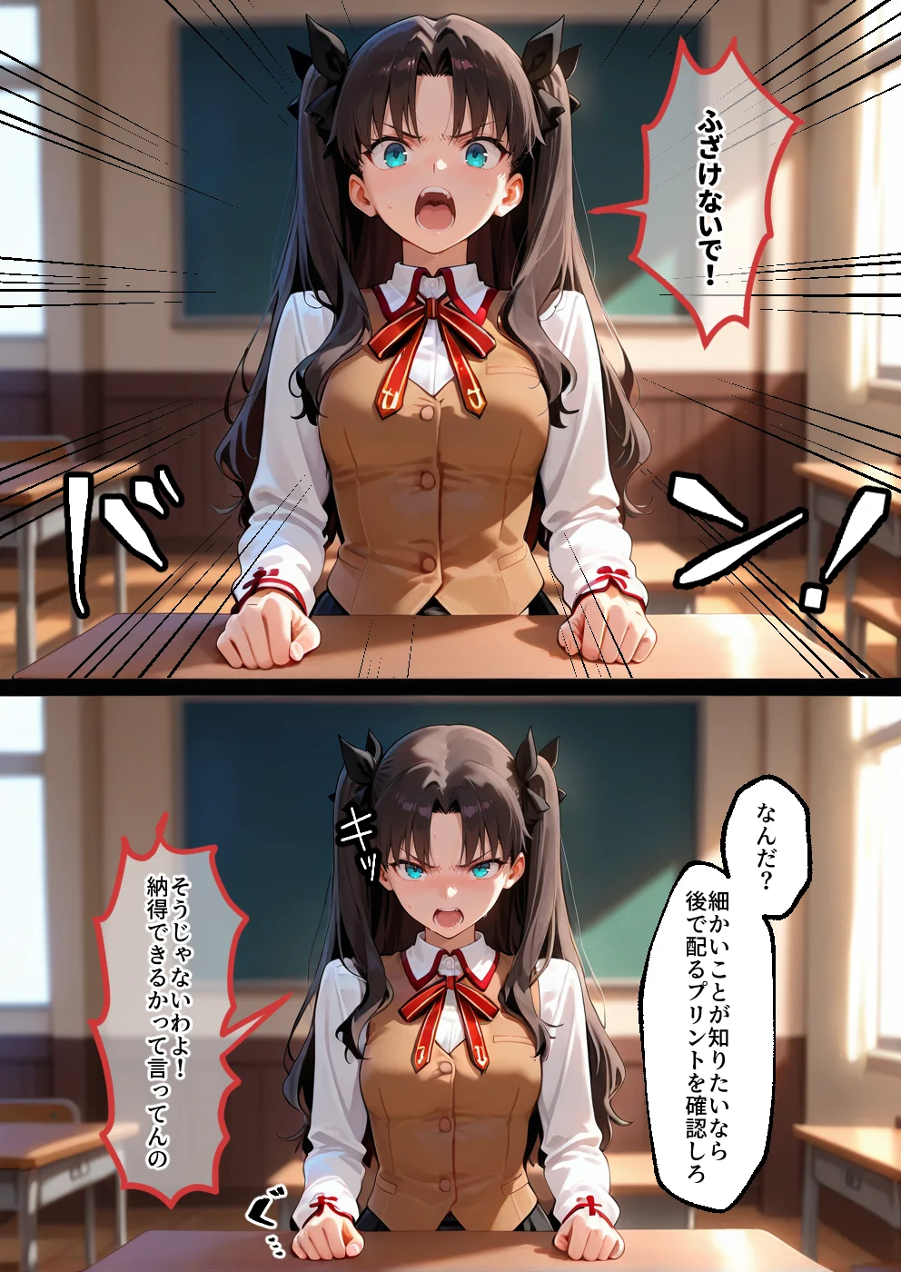 S○Xしないと即退学？ 今日から全員強●性処理部（はーと）中出しでご奉仕ポイント大量GET快楽堕ち凌●学園  フェ〇ト編 辱め・制服・学園もの サンプル11ページ目（えちち工房）