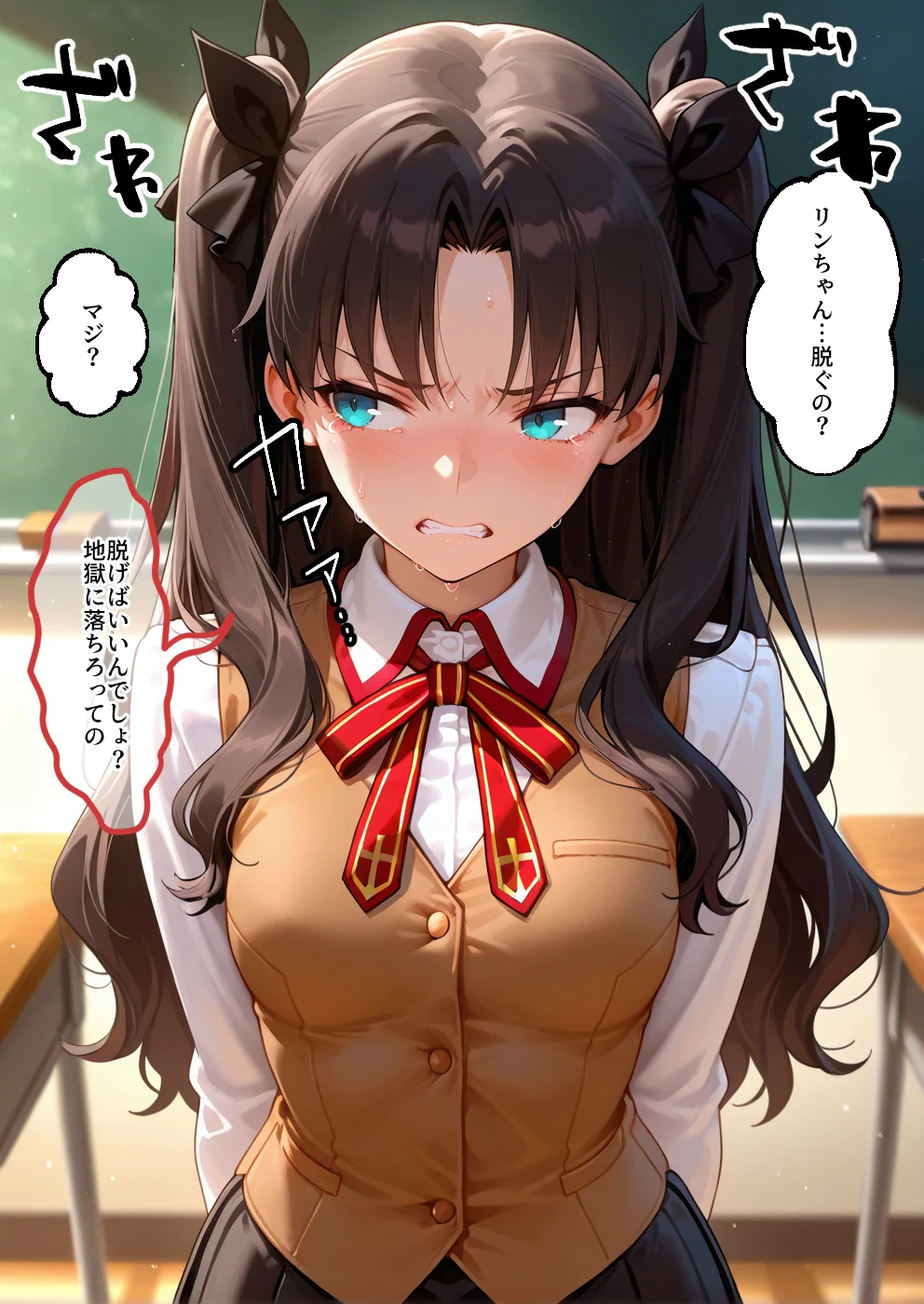 S○Xしないと即退学？ 今日から全員強●性処理部（はーと）中出しでご奉仕ポイント大量GET快楽堕ち凌●学園  フェ〇ト編 辱め・制服・学園もの サンプル15ページ目（えちち工房）