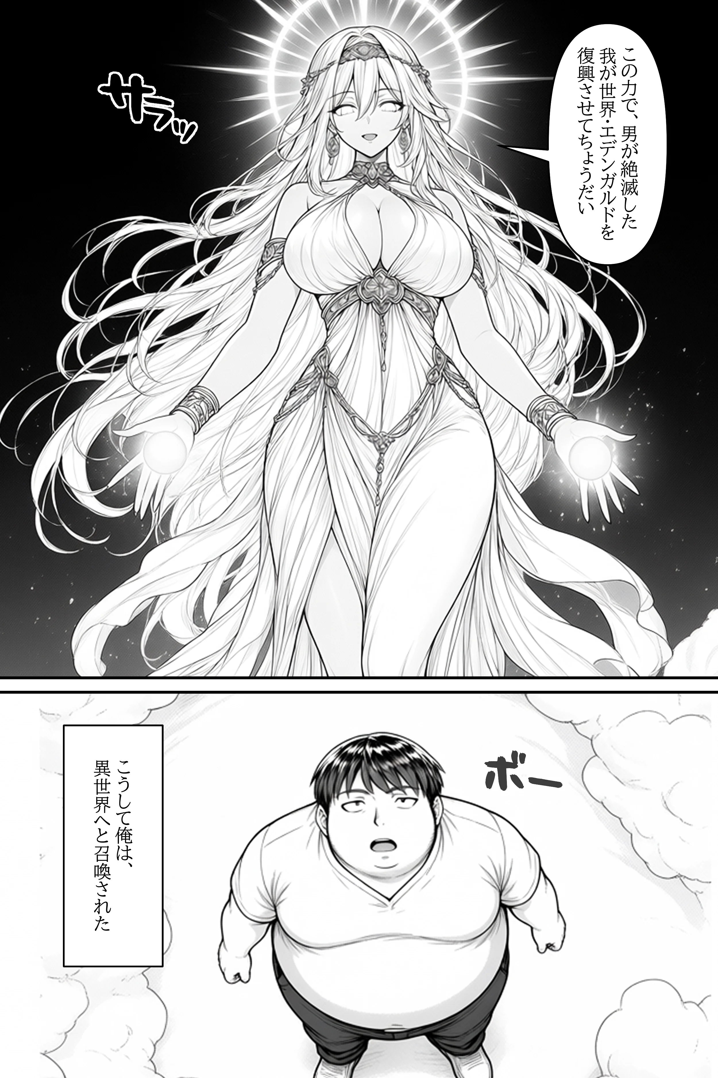 異世界絶対絶倫無双〜男絶滅の世界を俺の種汁で復興します〜 最初の相手は隠れてオナニーしてた処女のエルフでした ファンタジー・巨乳・中出し サンプル5ページ目（ウバヤツ）