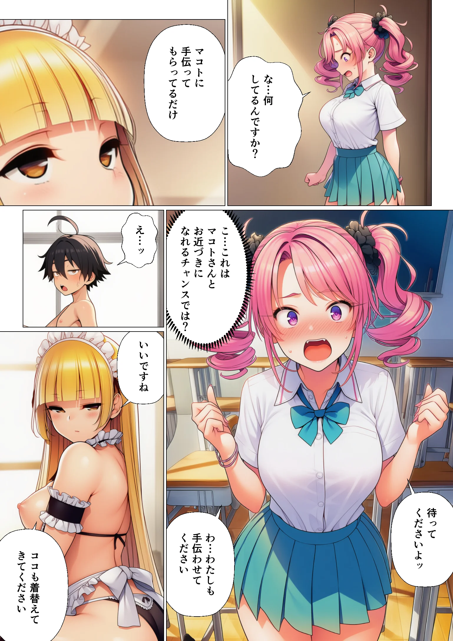 陰キャのオレが転校先で入部したのはコスプレ研究部！？ 処女・学園もの・巨乳 サンプル13ページ目（サークル休館日）