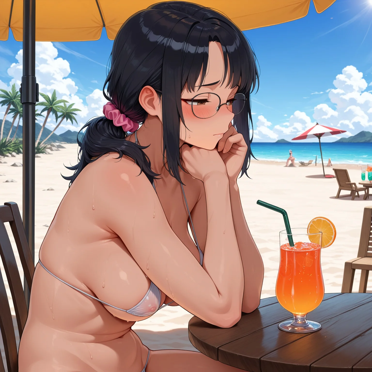 妻が俺のいない間に浜辺でナンパされた件 イラスト・CG集・人妻・主婦・水着 サンプル4ページ目（鮫島猛）