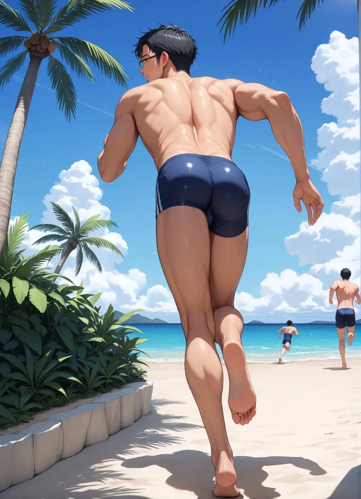 妻が俺のいない間に浜辺でナンパされた件 イラスト・CG集・人妻・主婦・水着 サンプル7ページ目（鮫島猛）