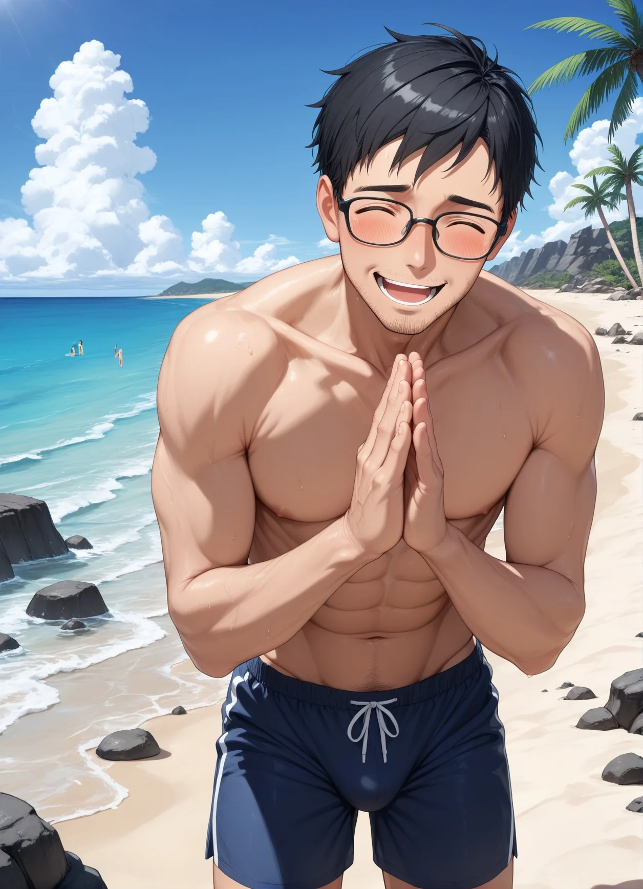 妻が俺のいない間に浜辺でナンパされた件 イラスト・CG集・人妻・主婦・水着 サンプル10ページ目（鮫島猛）