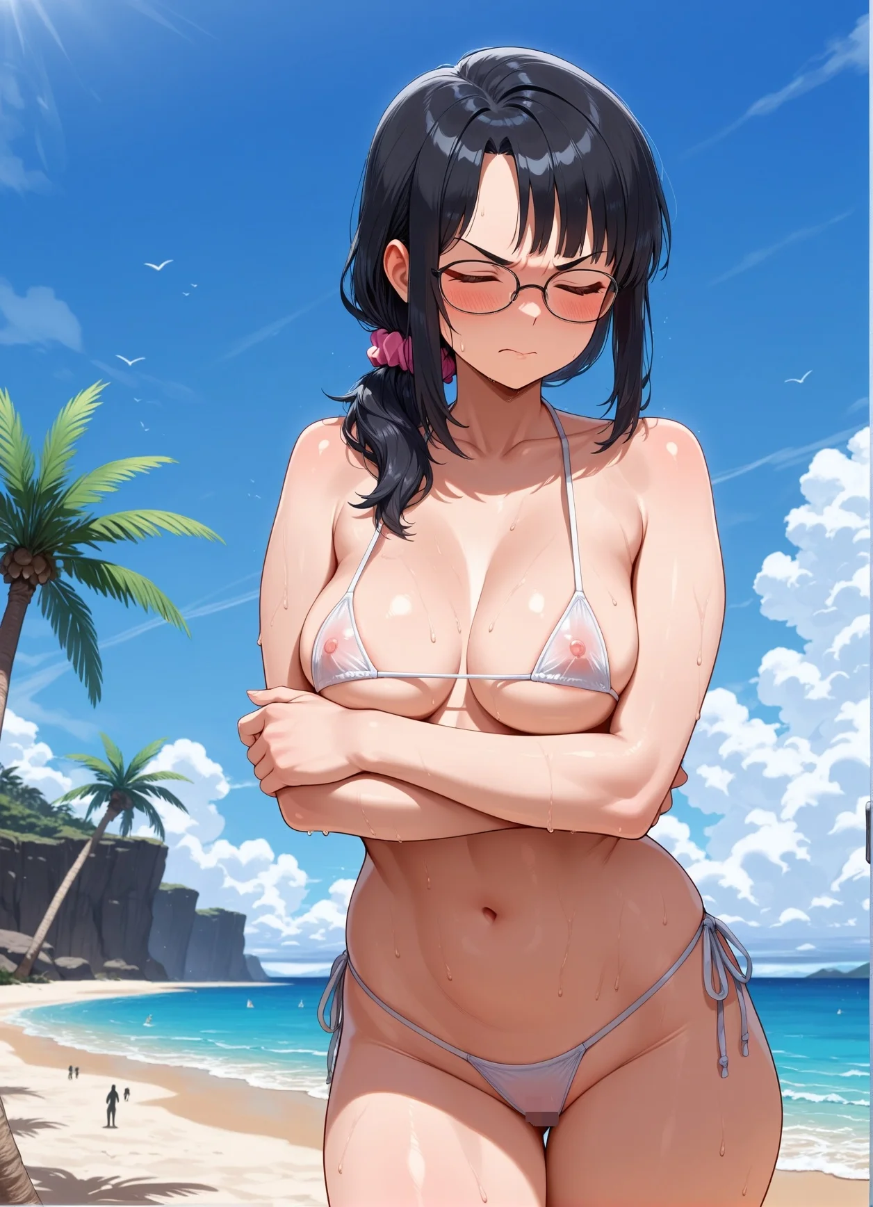 妻が俺のいない間に浜辺でナンパされた件 イラスト・CG集・人妻・主婦・水着 サンプル11ページ目（鮫島猛）
