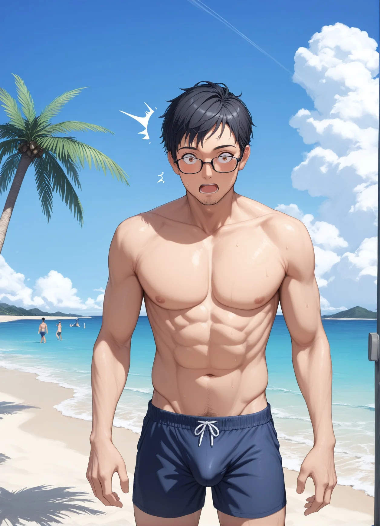 妻が俺のいない間に浜辺でナンパされた件 イラスト・CG集・人妻・主婦・水着 サンプル14ページ目（鮫島猛）