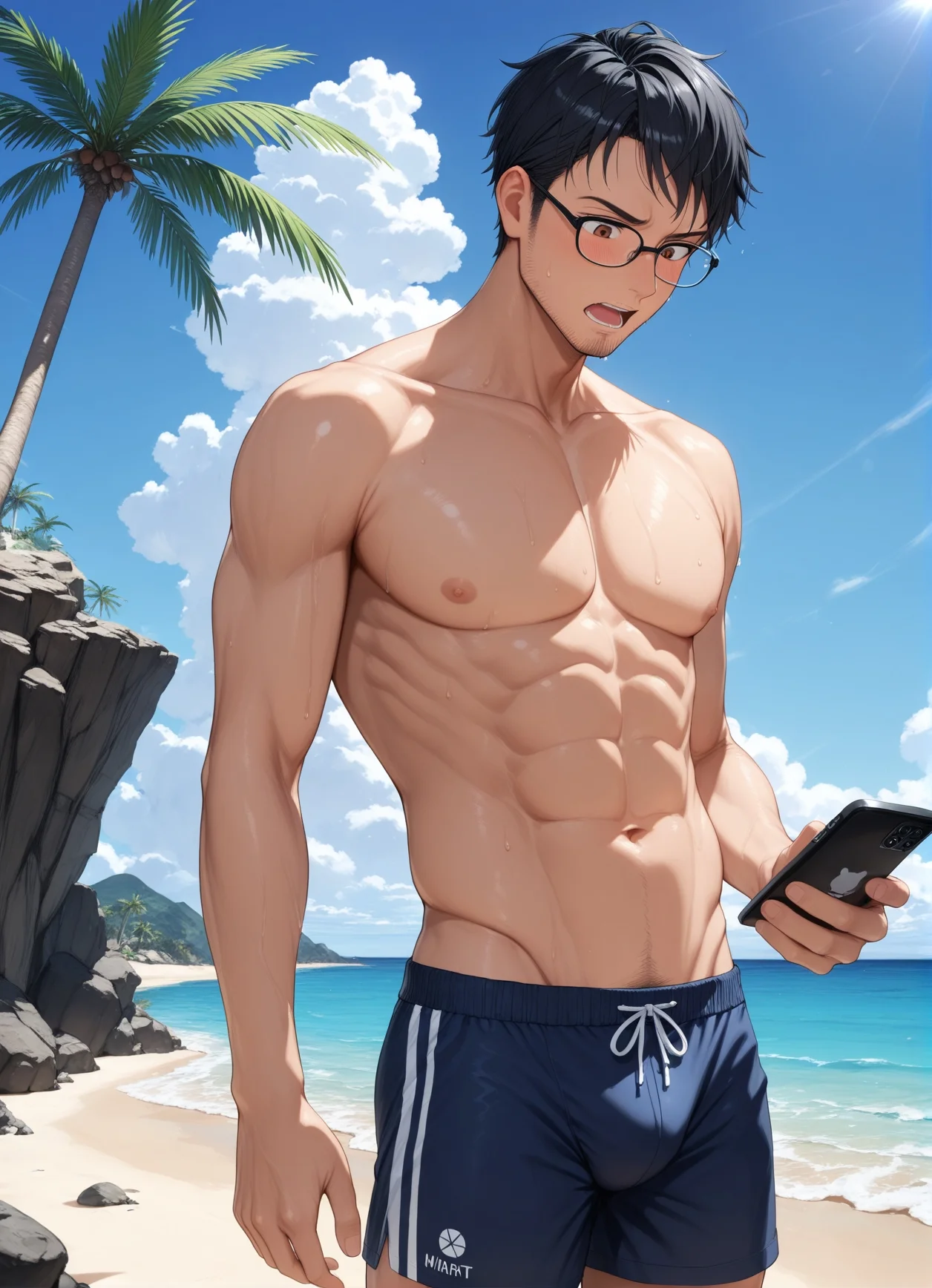 妻が俺のいない間に浜辺でナンパされた件 イラスト・CG集・人妻・主婦・水着 サンプル20ページ目（鮫島猛）