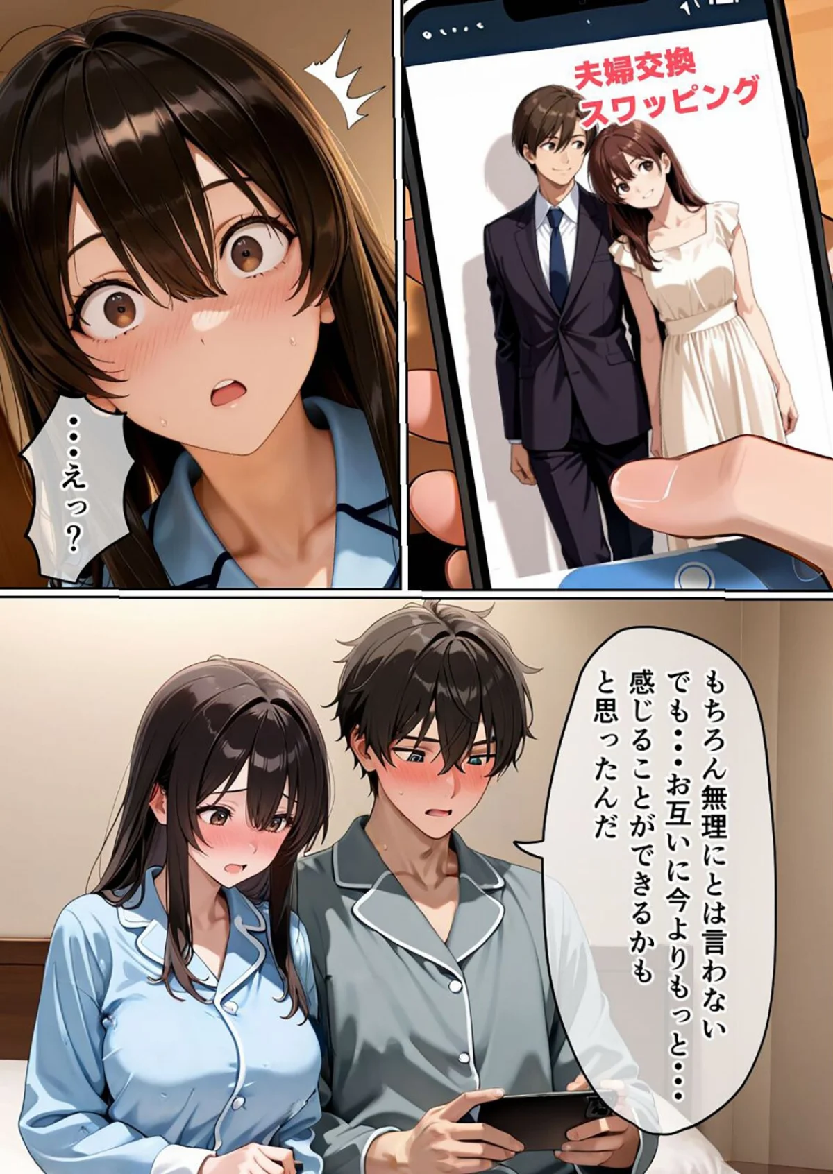 初めてのスワッピング〜色んな感情が入り乱 第1巻 人妻・主婦 巨乳 寝取り・寝取られ・NTR 8ページ